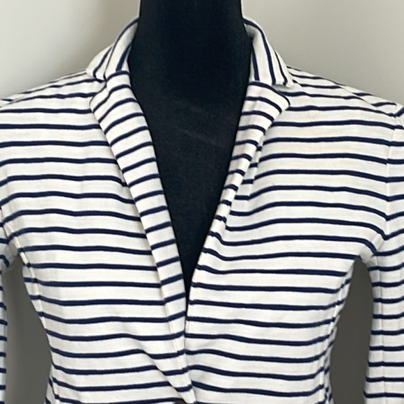 J. CREW NAUTICAL NAVY BLUE/WHITE BLAZER JACKET SIZE XXS - Picture 2 of 11